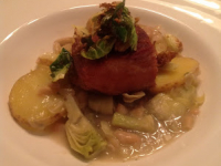 gluten free pork belly and white bean ragout