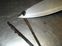 scraping a vanilla bean