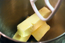 65 degree butter in a mixing bowl