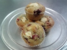 gluten free raspberry cream cheese muffin