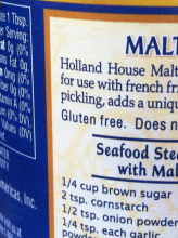 malt vinegar labeled gluten free