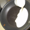 pouring gluten free crepe batter into the pan